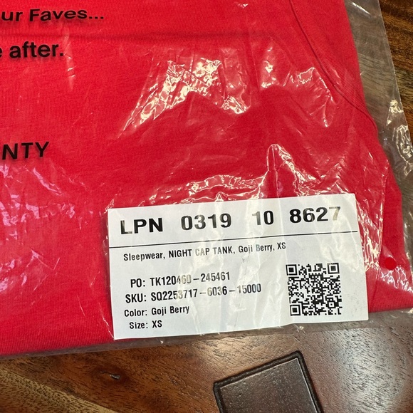 Savage X Fenty Night Cap Sleep Tank Goji Berry Red - Picture 5 of 8